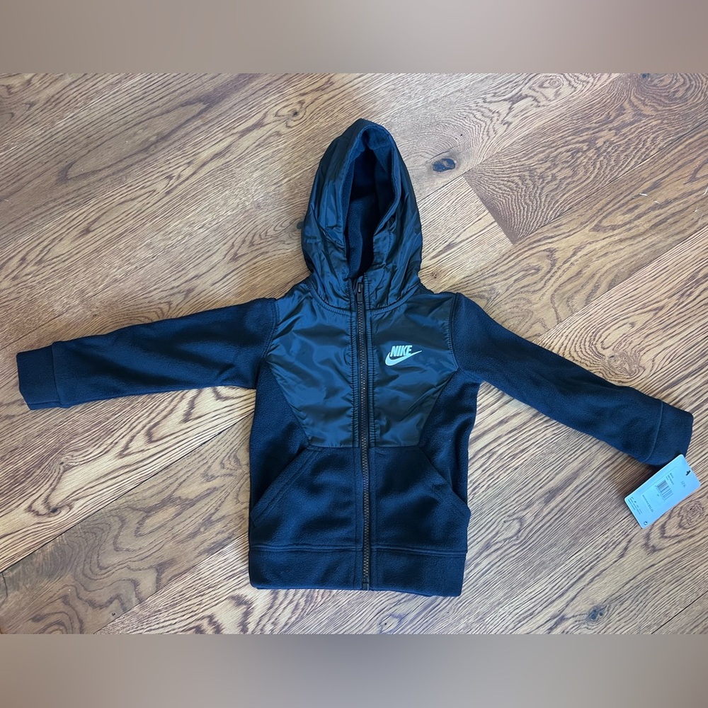 Nike Black 3T toddler Hooded Zip-Up fleece NWT